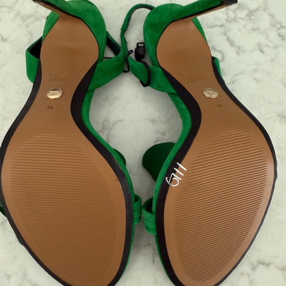 Zara Green Floral Embellished Heels - Picture 6 of 6